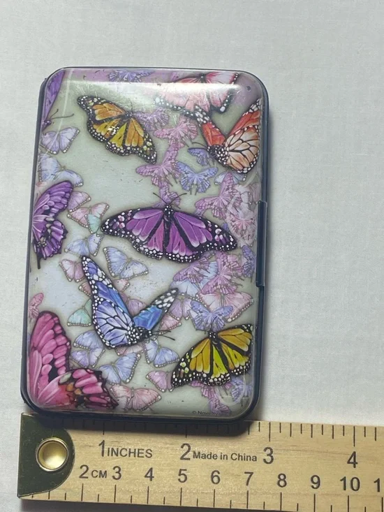Butterfly Card Holder Wallet Organizer Accordion Case Floral Multicolor - Picture 7 of 9